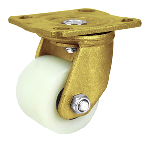 3 นิ้วแข็ง Heavy Duty แรงโน้มถ่วงต่ำ 300 กก.Retractable Golden PU Polyurethane รถเข็นล้อล้อ