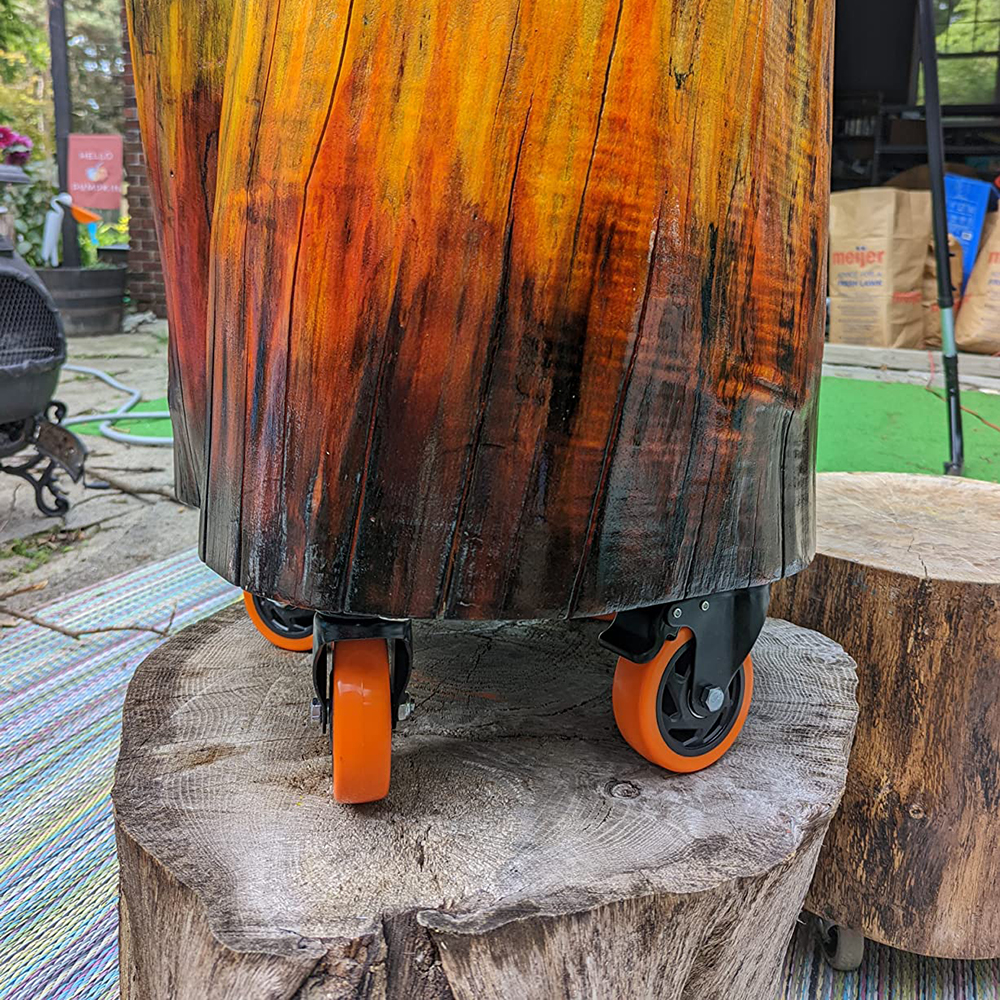 Kastor Putar Pelat Poliuretan Oranye 4 Inci Tugas Industri