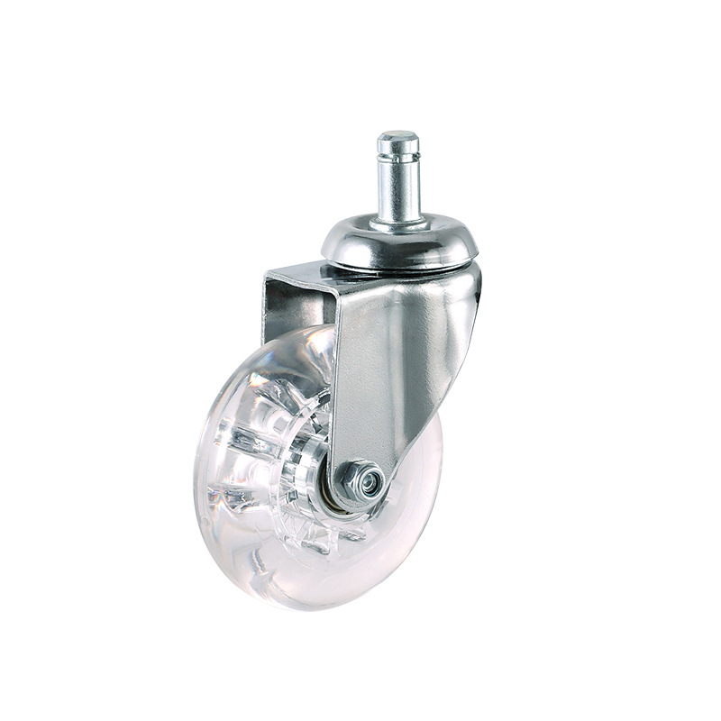Ruote da 2 pollici Ruota in cristallo trasparente PU con freno Maniglia per armadio universale multi-specifica 