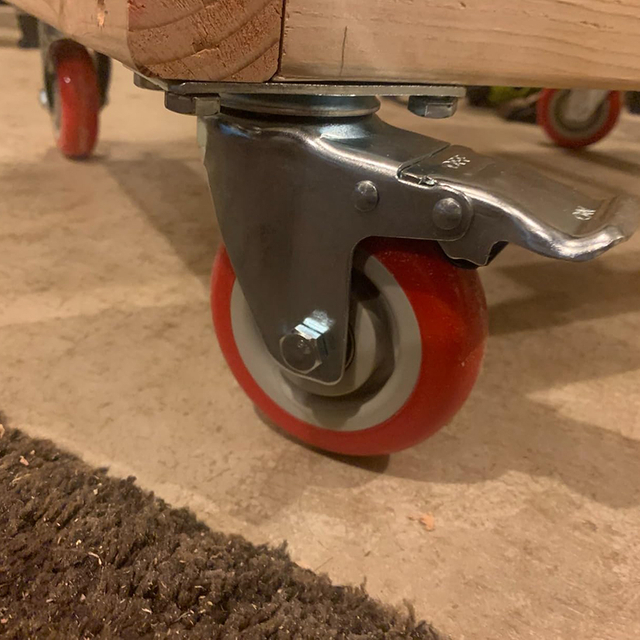 Heavy Duty Safety Dual Locking Red Pu Plate Swivel Casters